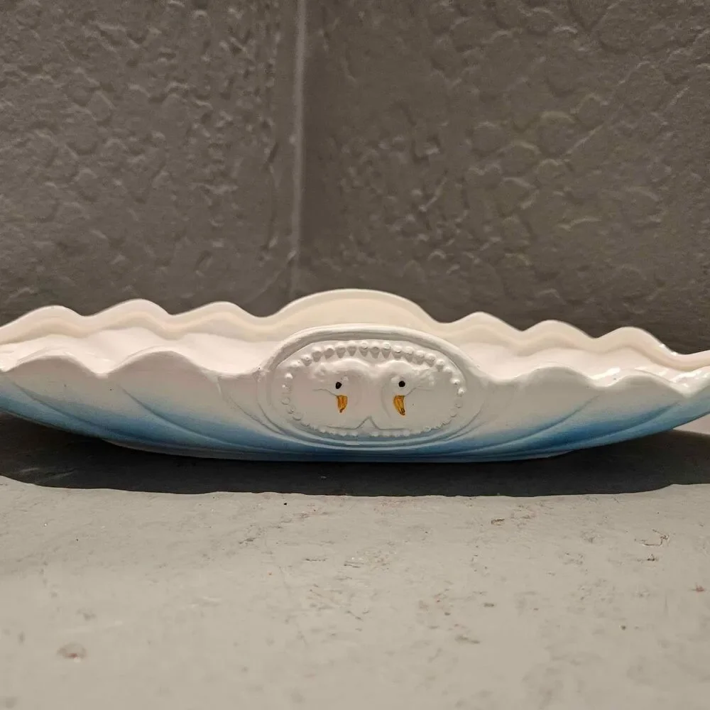 1988 Artmark Console Set Bird of Paradise Set and Vase in Original Box 12
